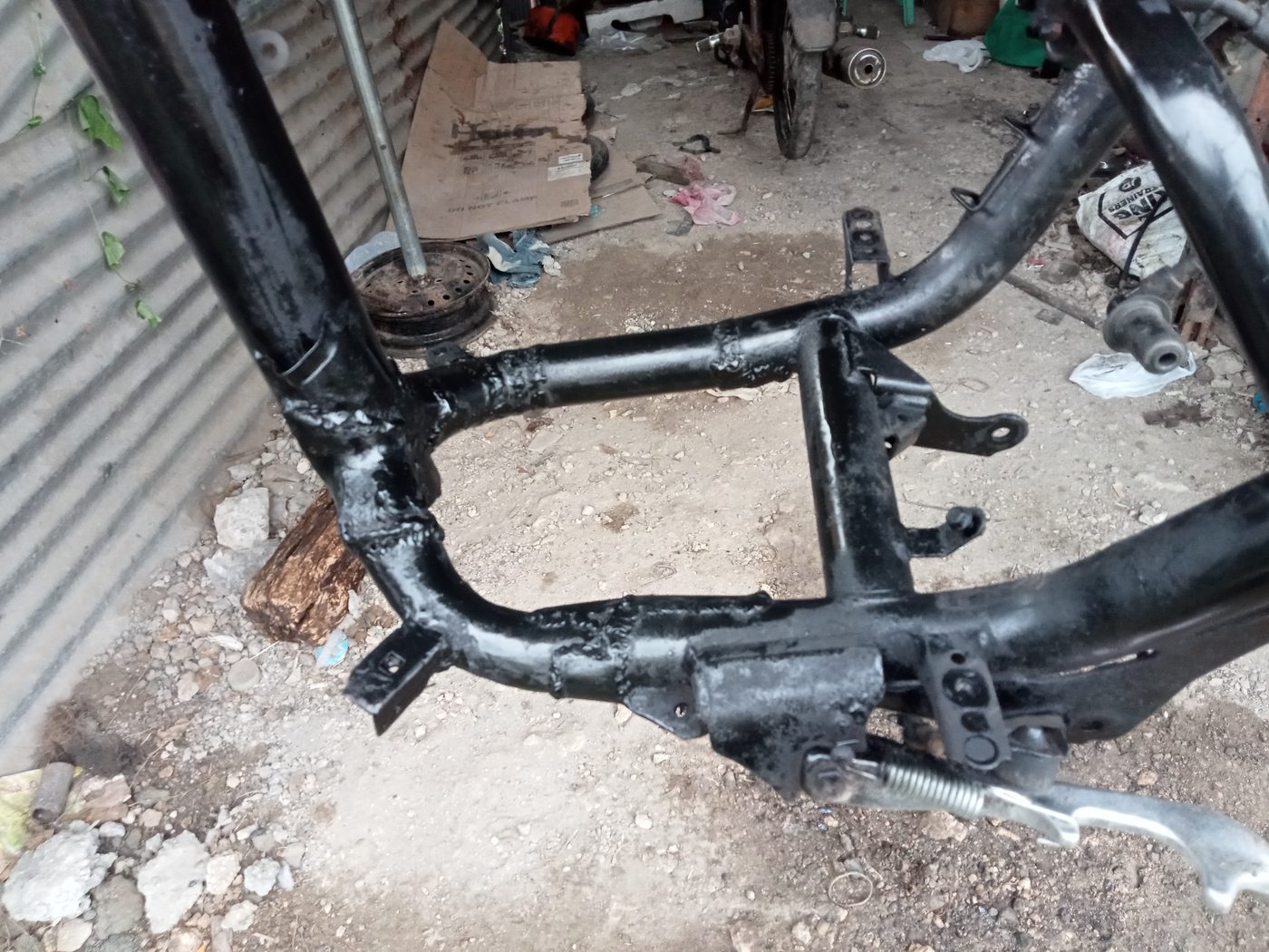 Reinforced chassis section after repair